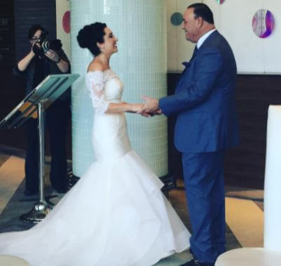 Samantha Taffer with her father Jon Taffer on her wedding day.